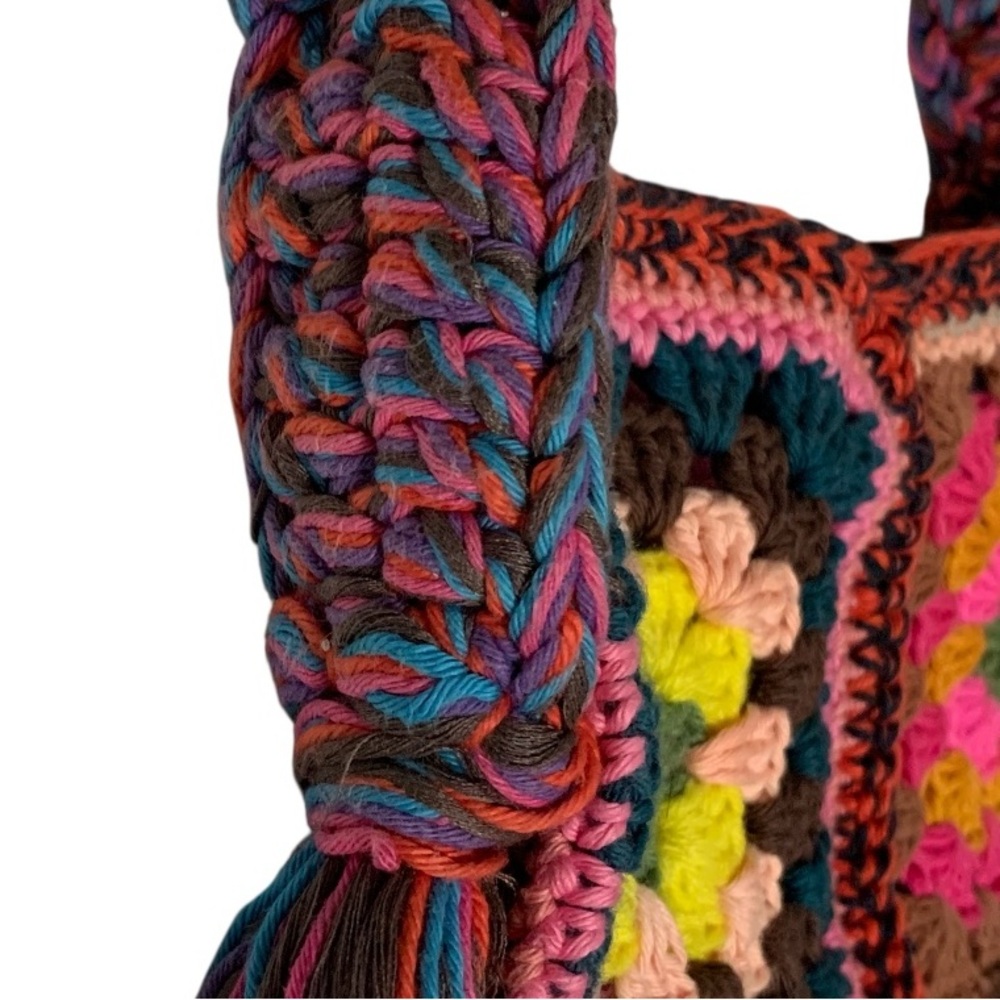 Handmade Crochet Granny Square Bag - Picture 9 of 15